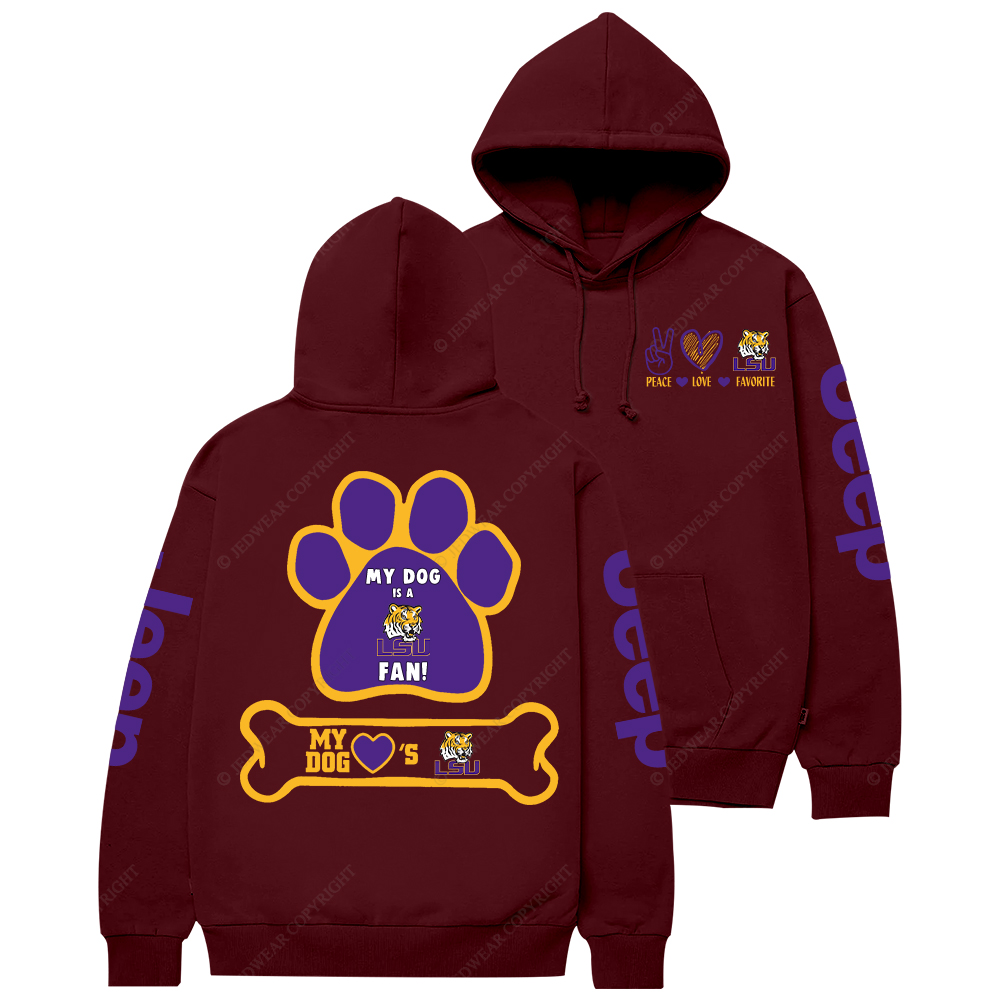 LSU Tigers Paw Print Jp Casual Hoodie