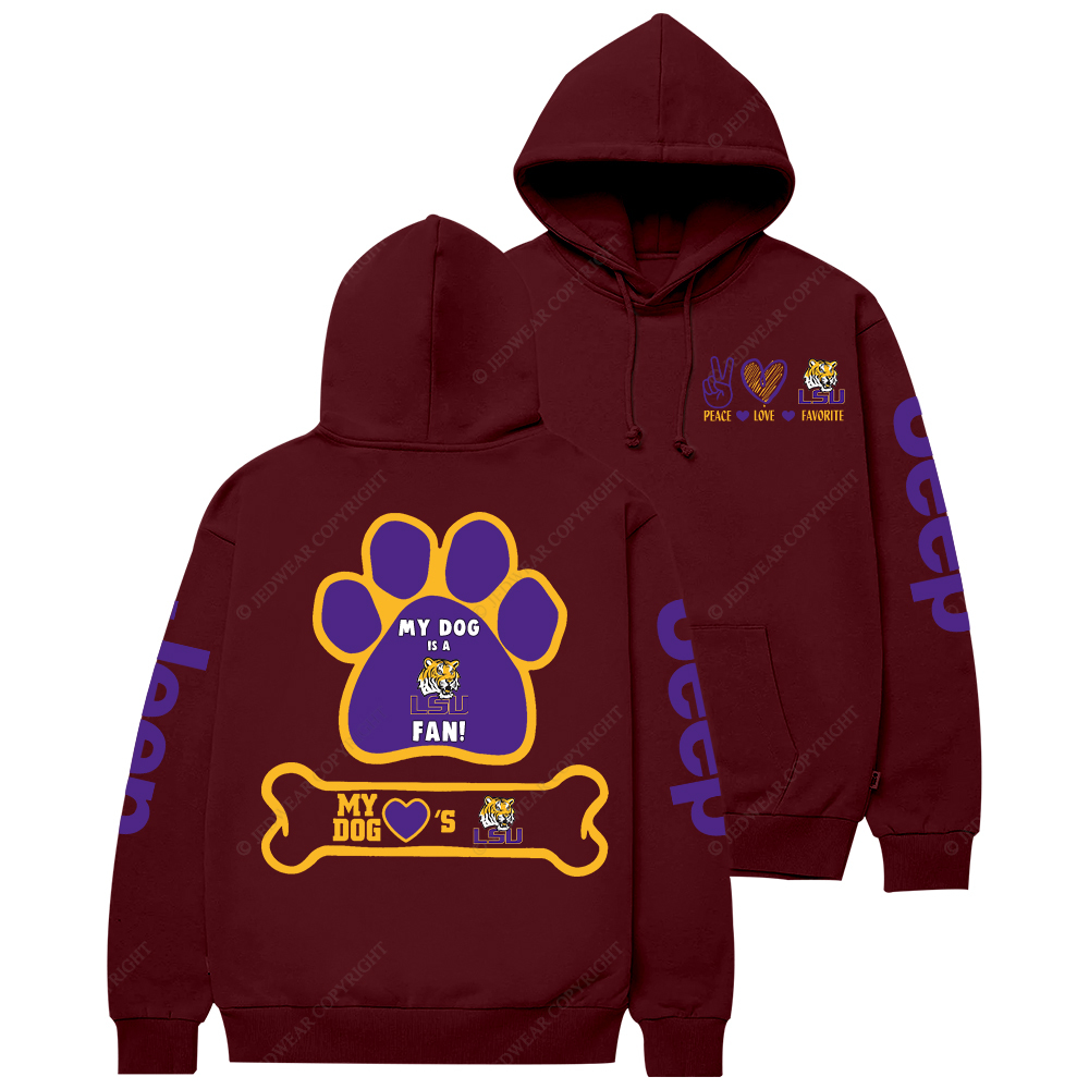 LSU Tigers Paw Print Jp Casual Hoodie