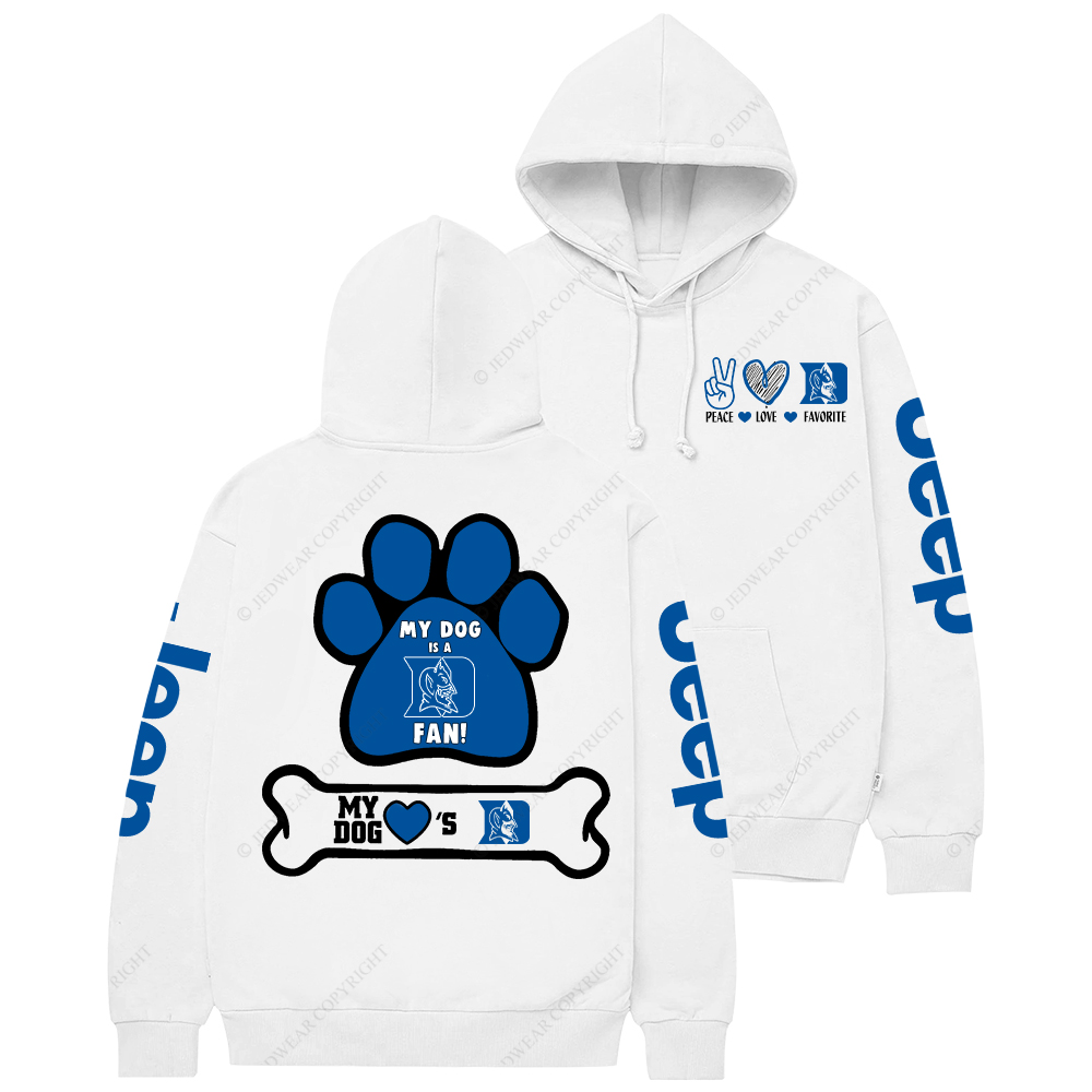 Duke Bluedevil Paw Print Jp Casual Hoodie