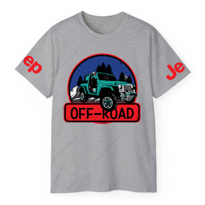 Off-Road Vehicle Driving On Mountain Road Surrounded By Trees JP T-Shirt