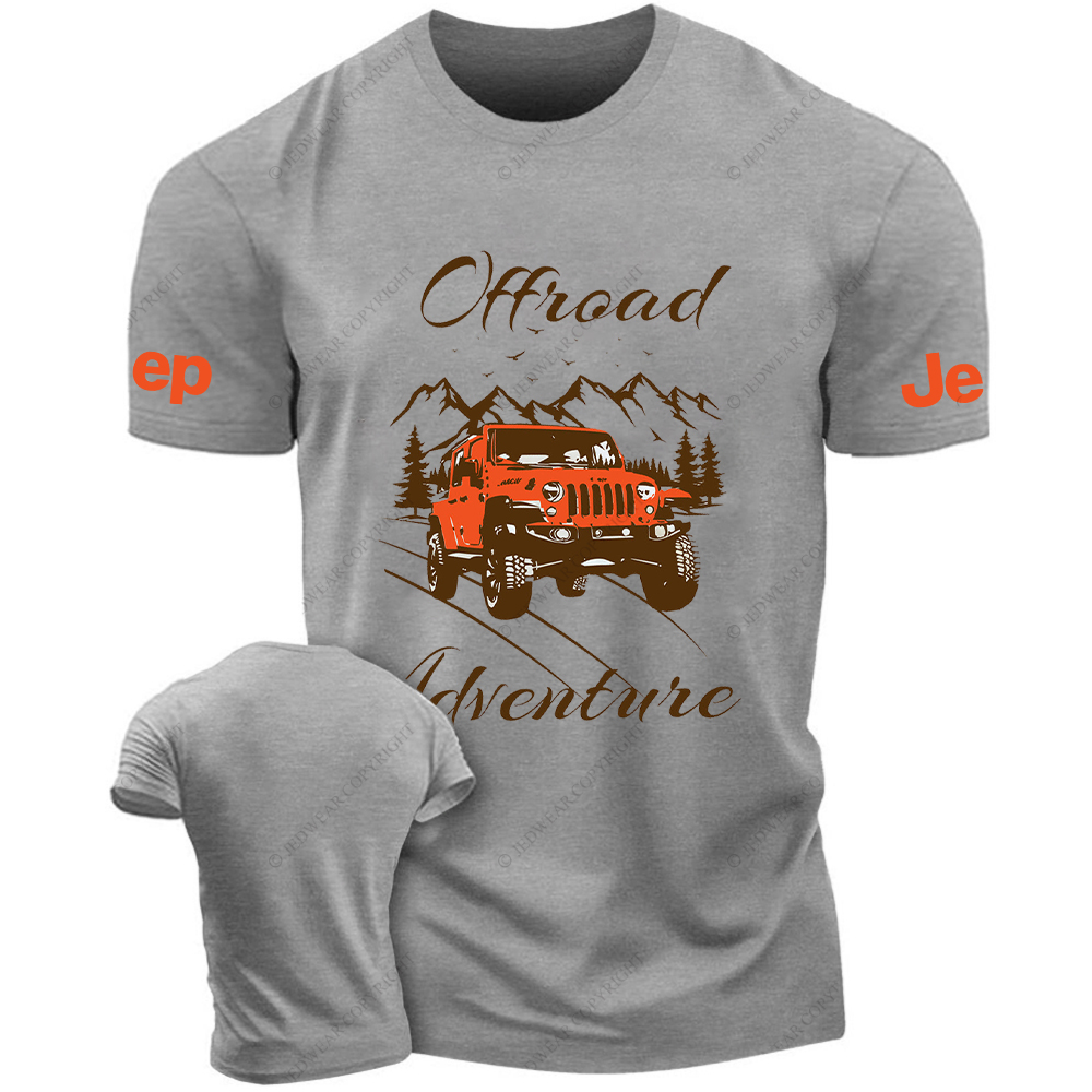 Off-Road Adventure Orange Vehicle Driving On The Road JP T-Shirt
