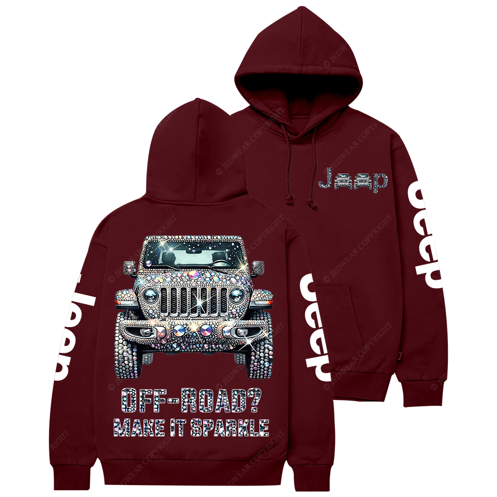 Bling Sparkle Rhinestone Car Glam Girl Jp Casual Hoodie