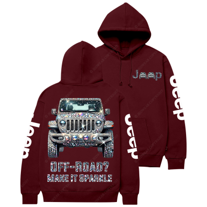Bling Sparkle Rhinestone Car Glam Girl Jp Casual Hoodie