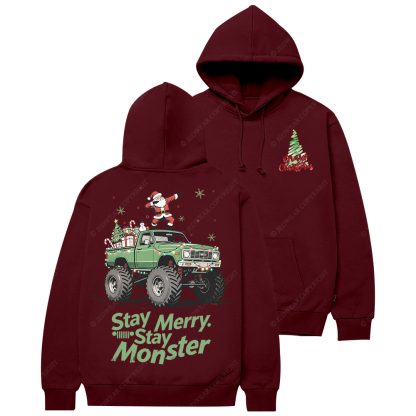 Stay Merry Christmas Stay Monster Jp Casual Hoodie