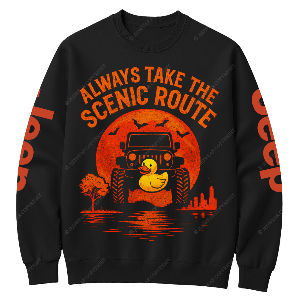 Duck Always Take The Scenic Route Jp Crew Neck Sweatshirt