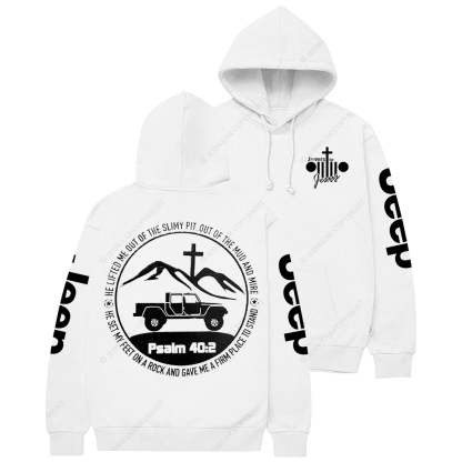 Religion Jesus The Lifted Me Out Of The Slimy Pit Psalm 40:2 Jp Casual Hoodie