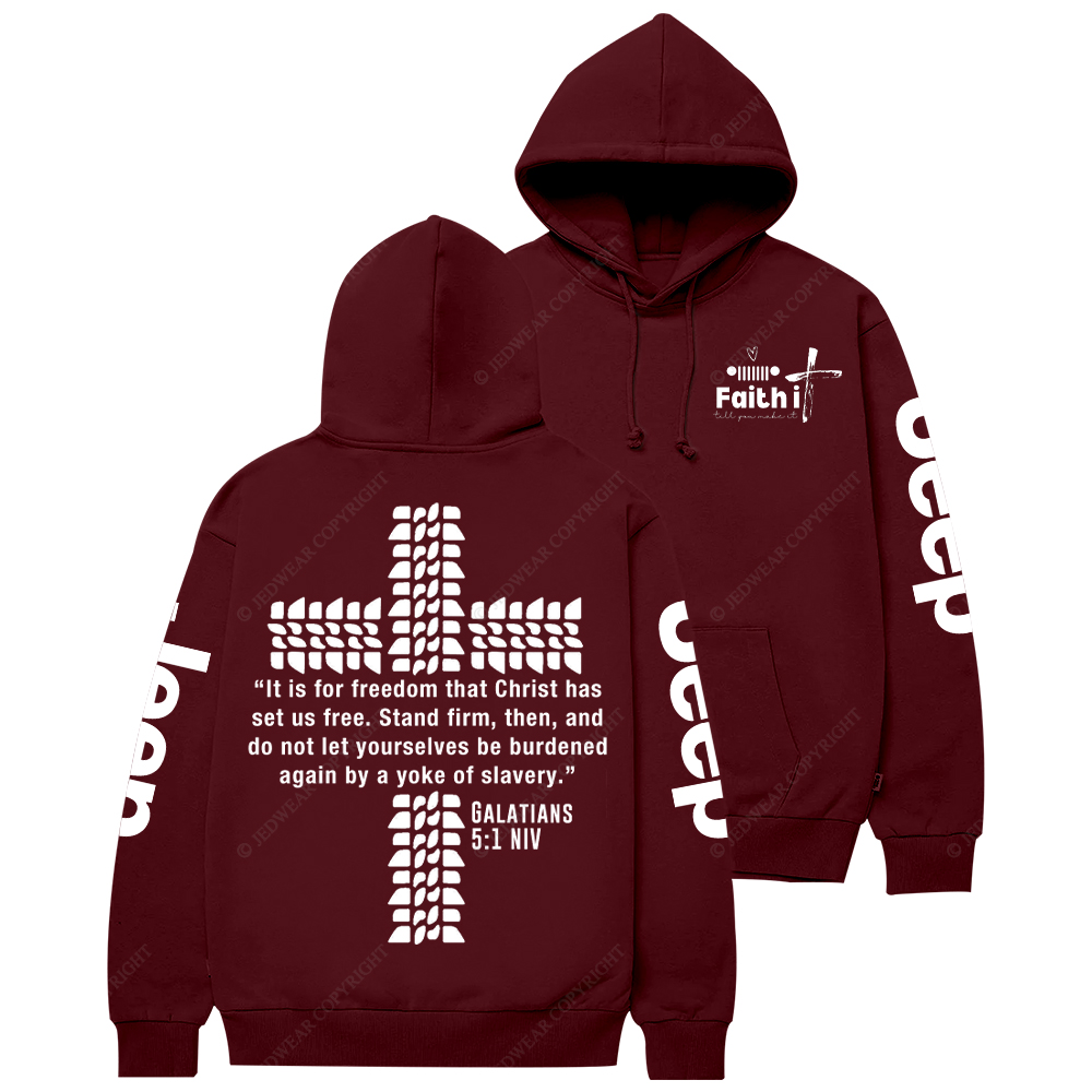 Faith Galatians 5:1 niv Religion Jesus Jp Casual Hoodie