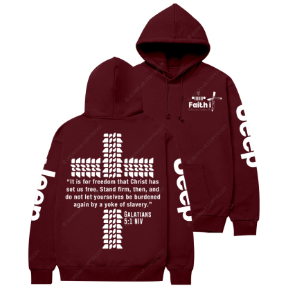 Faith Galatians 5:1 niv Religion Jesus Jp Casual Hoodie