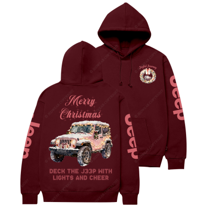 Deck The J33p With Lights And Cheer Merry Christmas Jp Casual Hoodie
