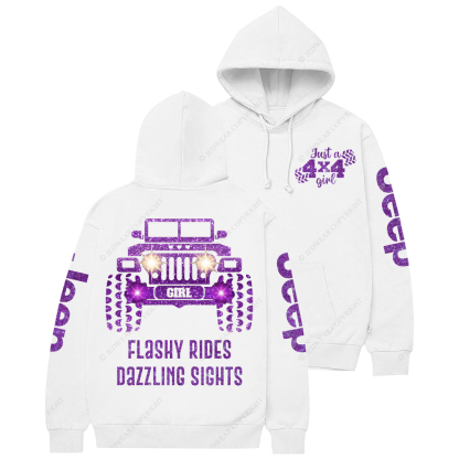 Purple Bling Car Flashy Rides Dazzling Sights Jp Casual Hoodie