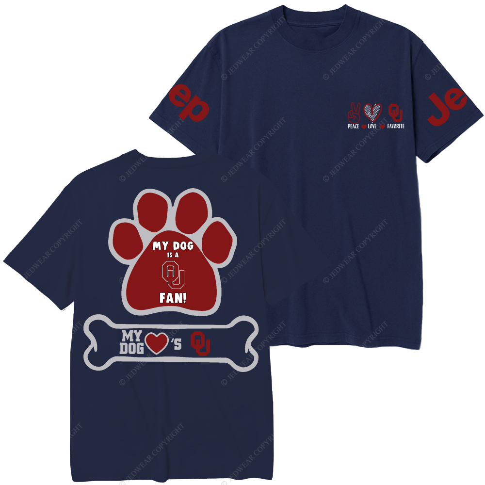 Oklahoma Sooners Paw Print Jp T-Shirt