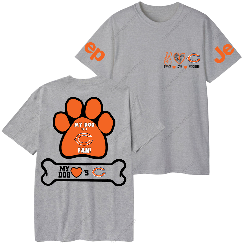 Chicago Bears Paw Print Jp T-Shirt