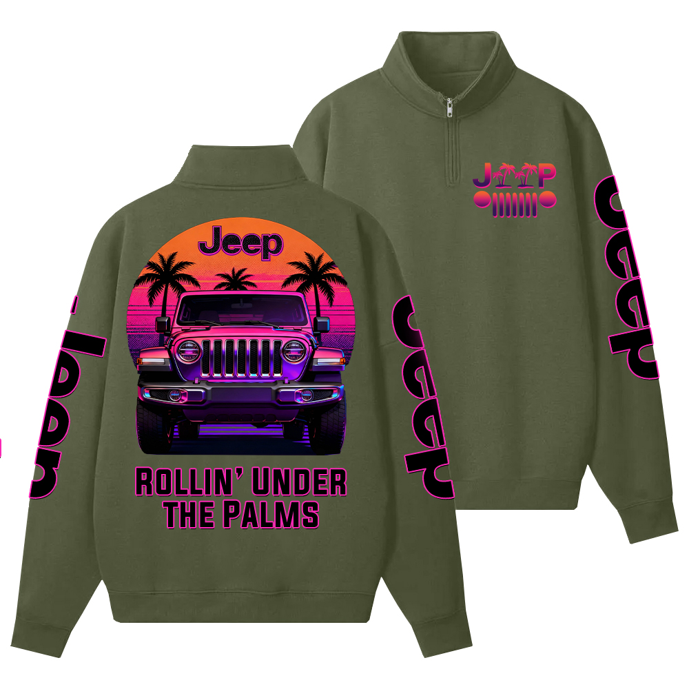 Rollin’ Under the Palms Jp Half-Zip Jacket Sweatshirt