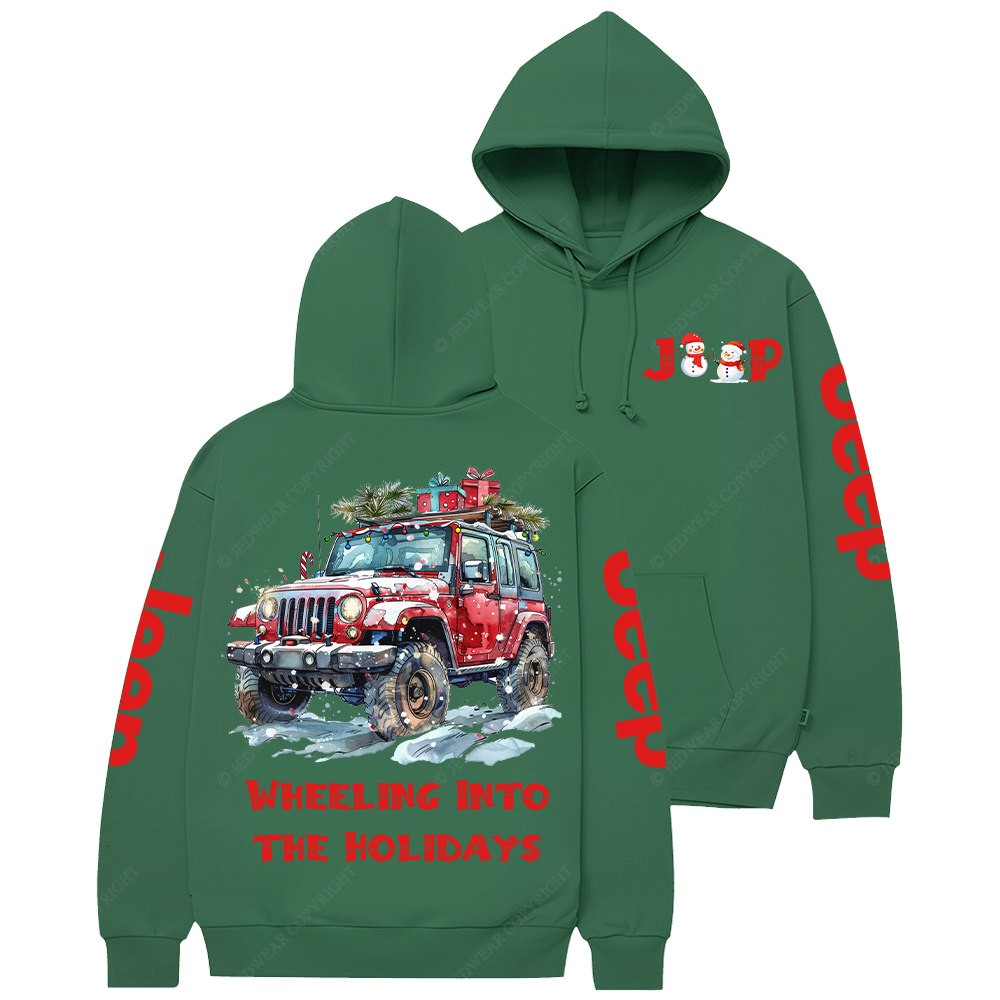 Christmas Wheeling Into The Holidays Jp Casual Hoodie