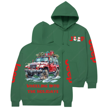 Christmas Wheeling Into The Holidays Jp Casual Hoodie