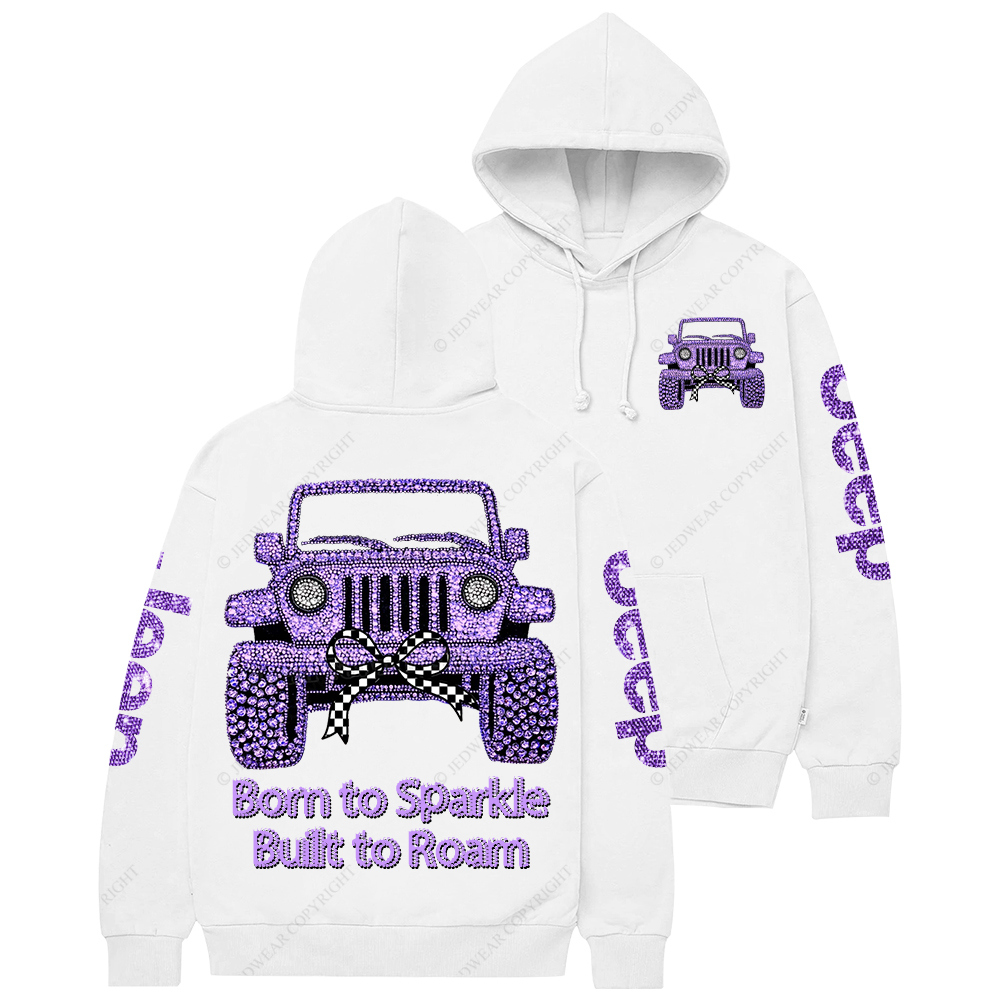 Girl Purple Car Bling Bling Jp Casual Hoodie
