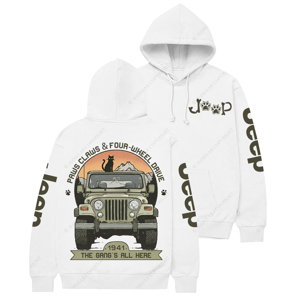 Paws Claws Four-Wheel Drive The  Gang‘s  All  Here Jp Casual Hoodie