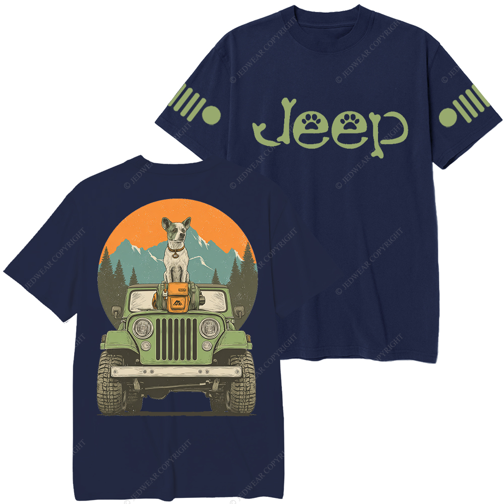 Pet Dog With Car Jp T-Shirt