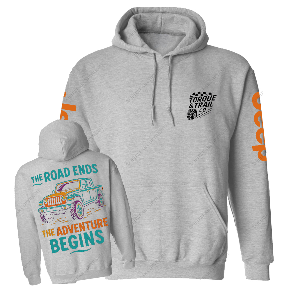 The Road Ends The Adventure Begins Gladiator Jp Casual Hoodie