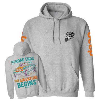 The Road Ends The Adventure Begins Gladiator Jp Casual Hoodie