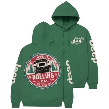 Keep Rolling Into Christmas Jp Casual Hoodie