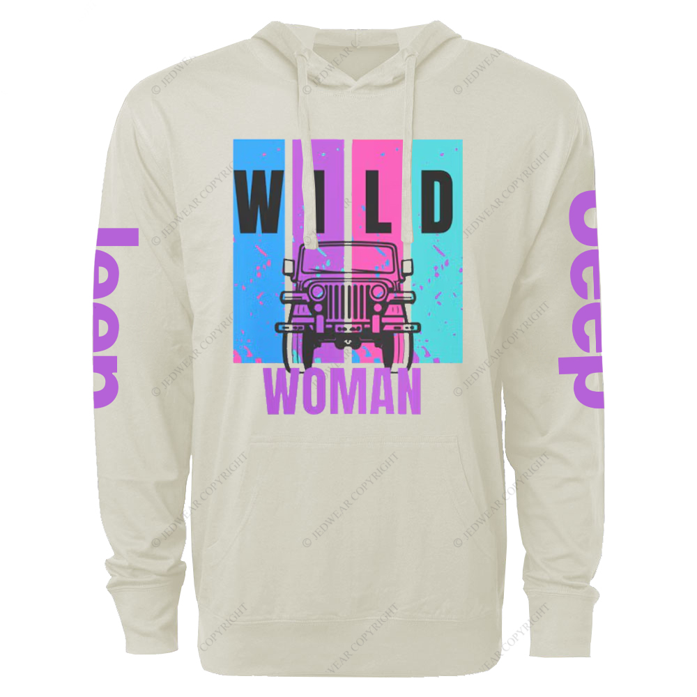 Wild Woman Adventure Colorful Jp Oversized Lightweight Hoodie   