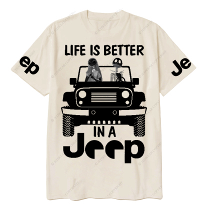 Sally And Jack Bust Life Is Better In A Car Jp T-Shirt