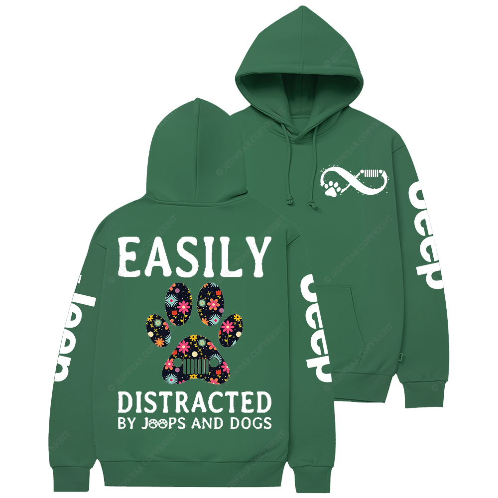 Easily Distracted By Cars And Dogs Jp Casual Hoodie