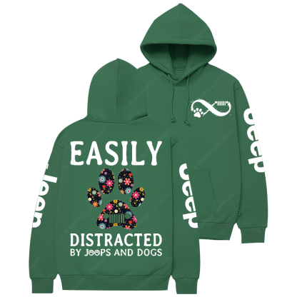Easily Distracted By Cars And Dogs Jp Casual Hoodie