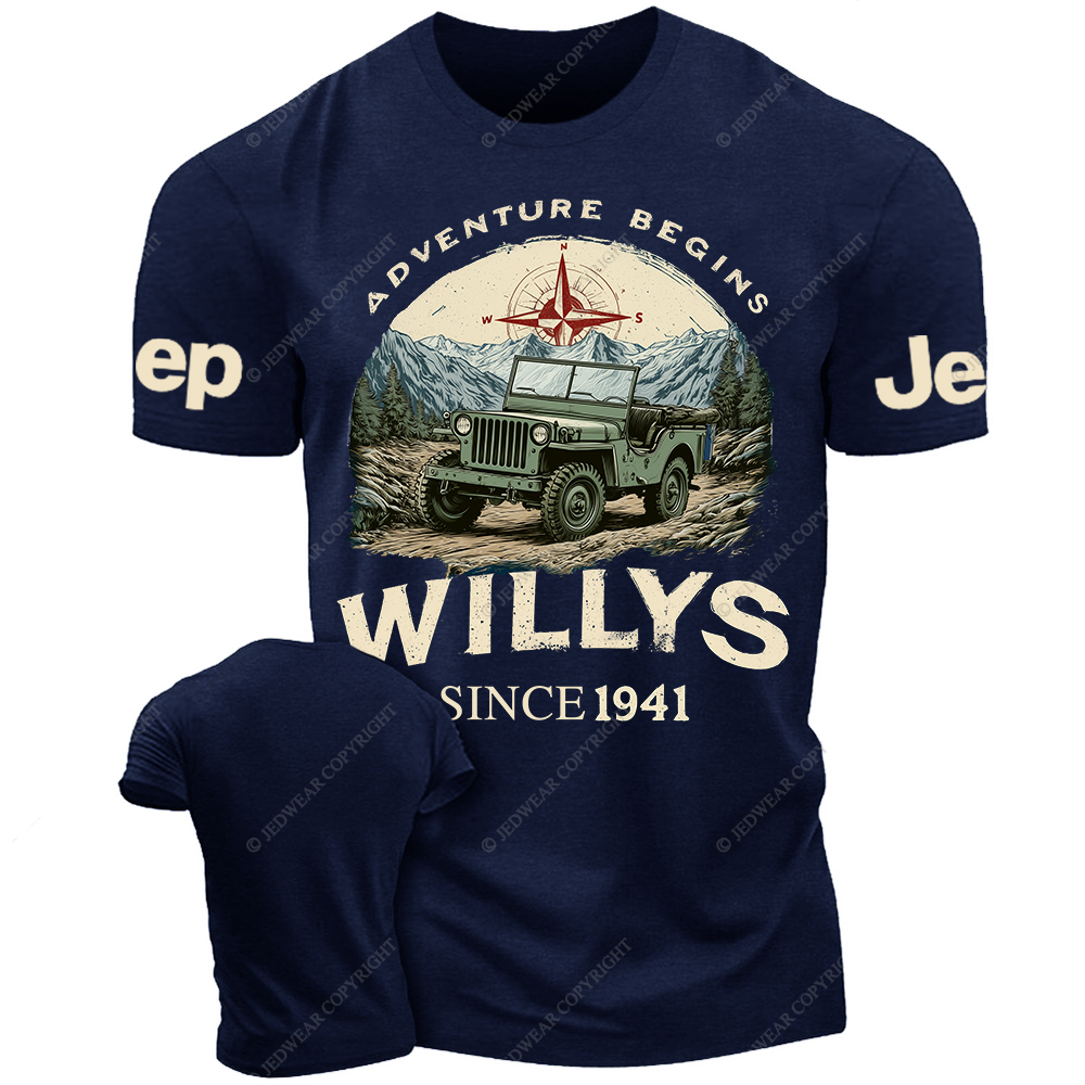 Adventure Begins Willys 1941 Jp T-Shirt