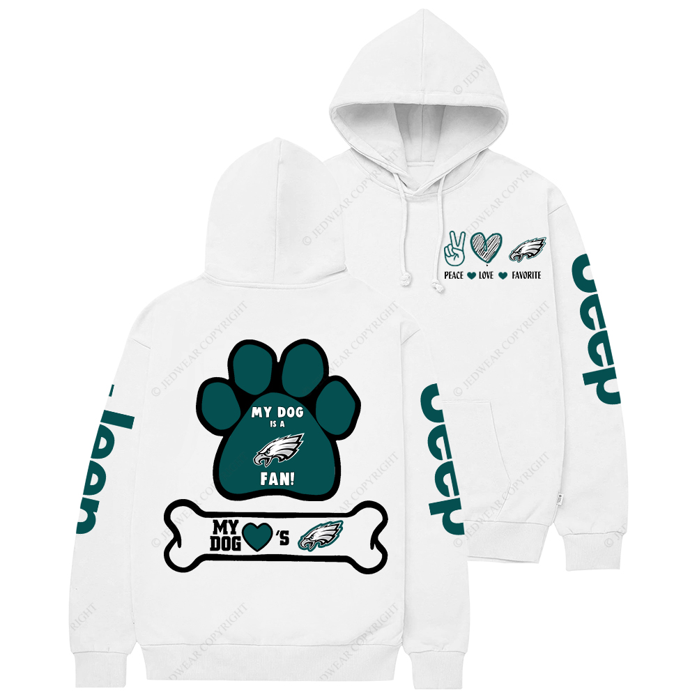 Philadelphia Eagles Football Paw Print Jp Casual Hoodie