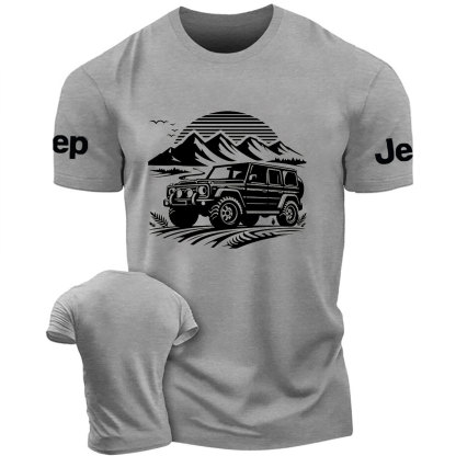 Adventure Moutain Retro Car Design T-Shirt