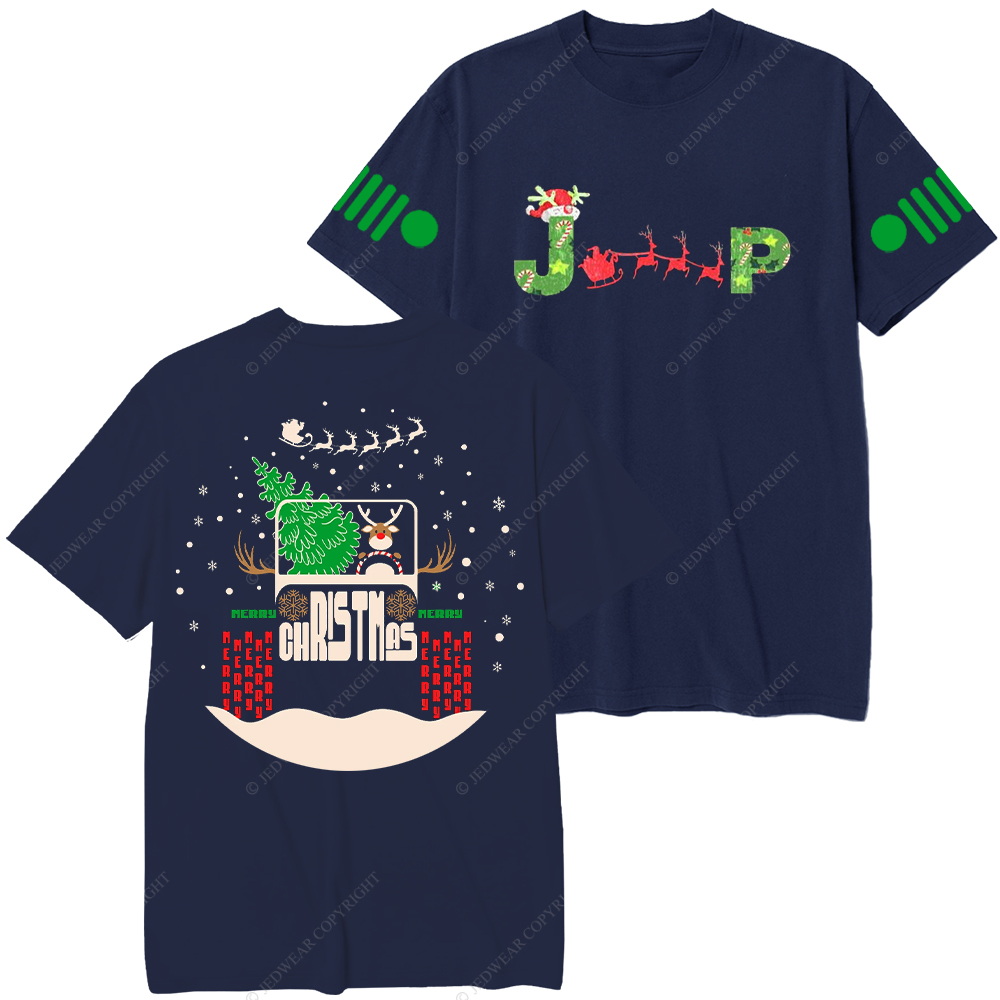 Reindeer Off Road Car Christmas Jp T-Shirt