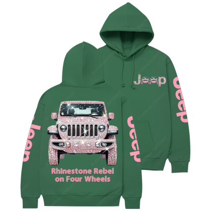Pink Bling Sparkle Rhinestone Car Glam Girl Jp Casual Hoodie