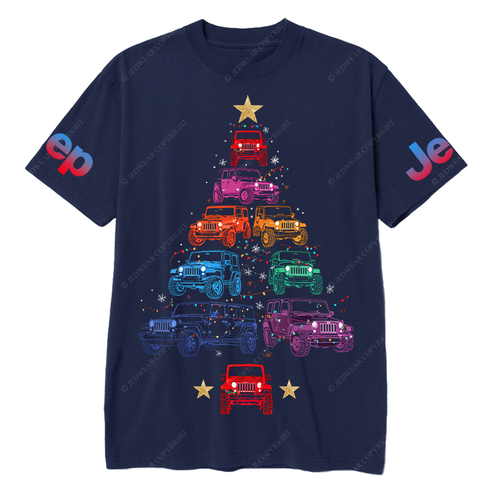 Colorful Lights Merry Christmas Tree Jp T-Shirt