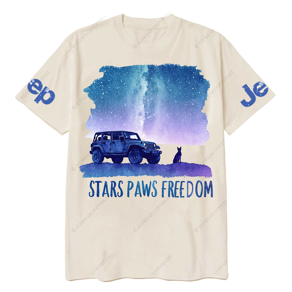 Starry Sky Stars Paws Freedom Jp T-Shirt