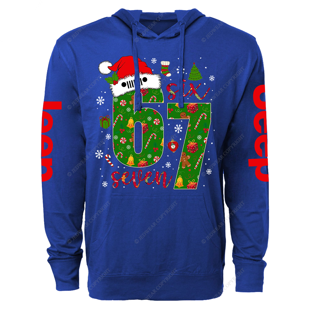 Funny Six Seven Meme Christmas Funny Internet Joke Jp Oversized Lightweight Hoodie   