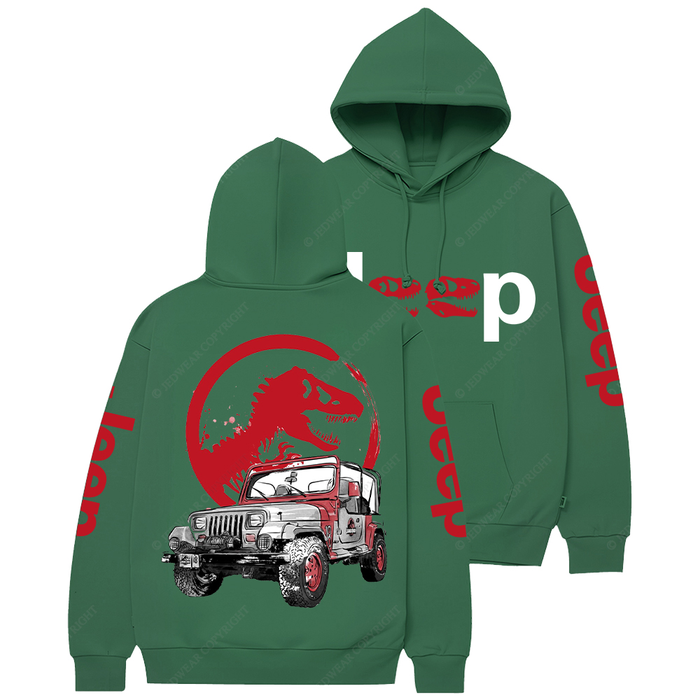 Dinosaur On The Back Of An Off-Road Vehicle Jp Casual Hoodie