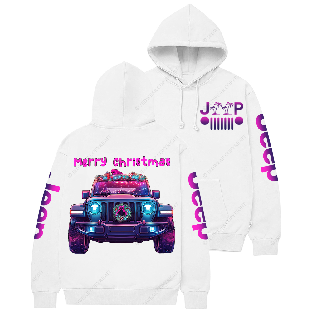 Colorful Merry Christmas Car Jp Casual Hoodie
