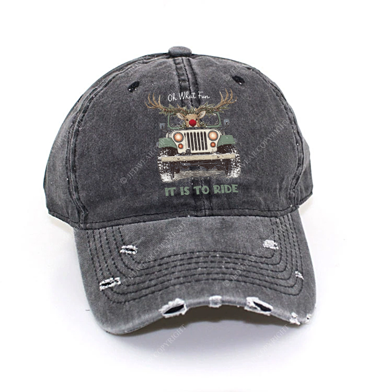 Oh What Fun It Is To Ride Merry Christmas Jp Baseball Cap
