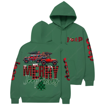 Merry Christmas Red And Black Plaid Jp Casual Hoodie