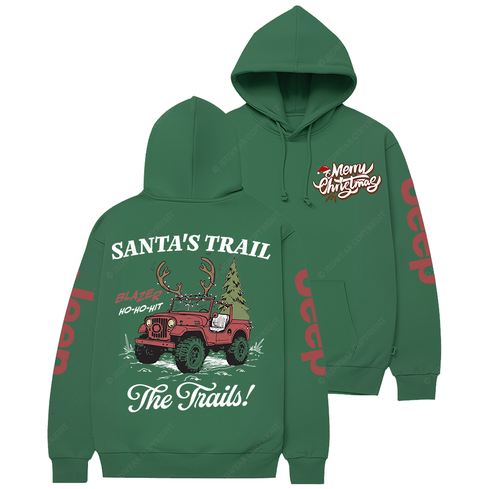 Funny Off Road Christmas Santa's Trail Jp Casual Hoodie