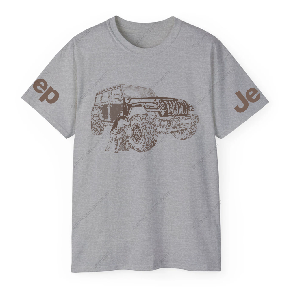 The Puppy Sits Next To The Off-Road JP T-Shirt