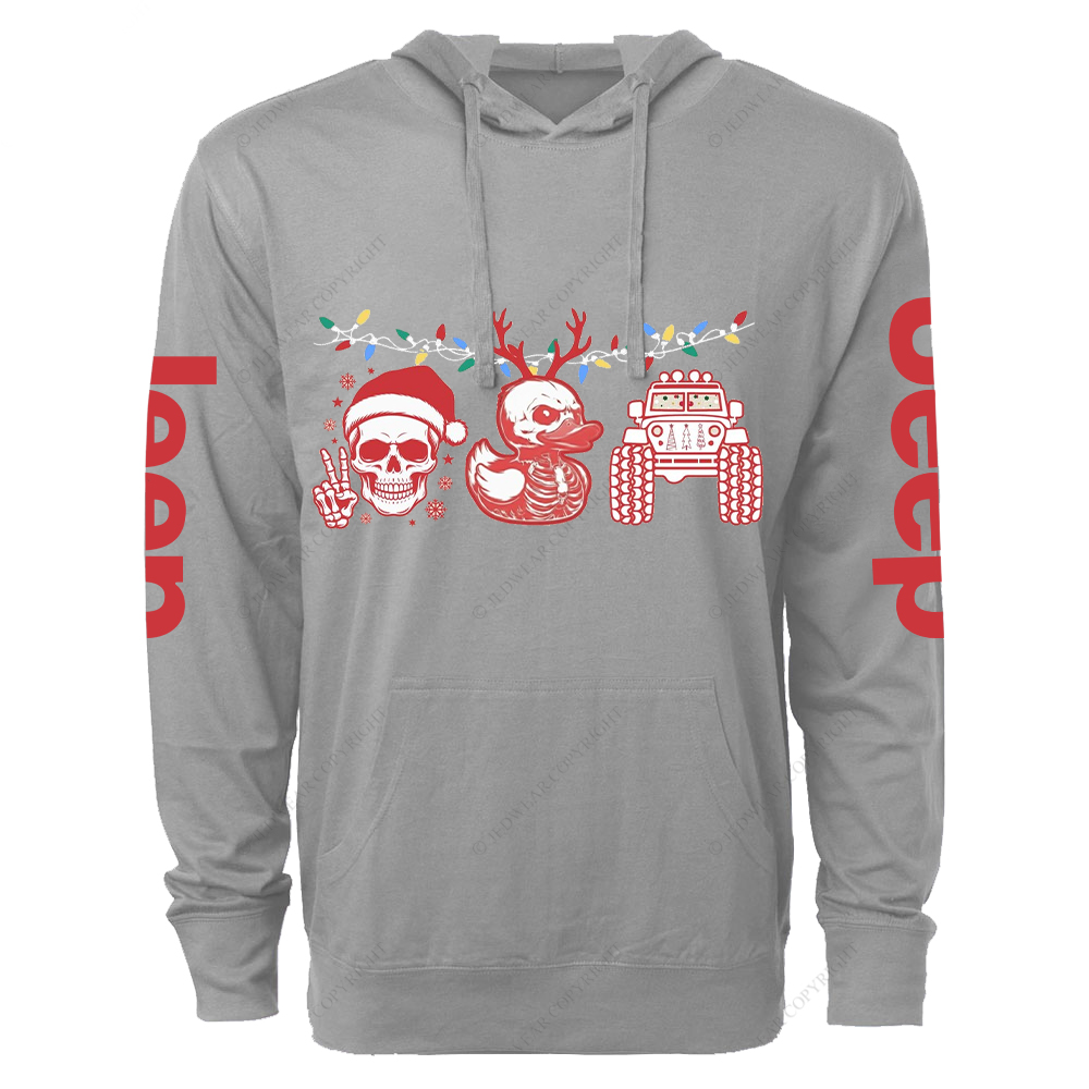 Christmas Skull Reindeer Duck Duck Go Jp Oversized Lightweight Hoodie   