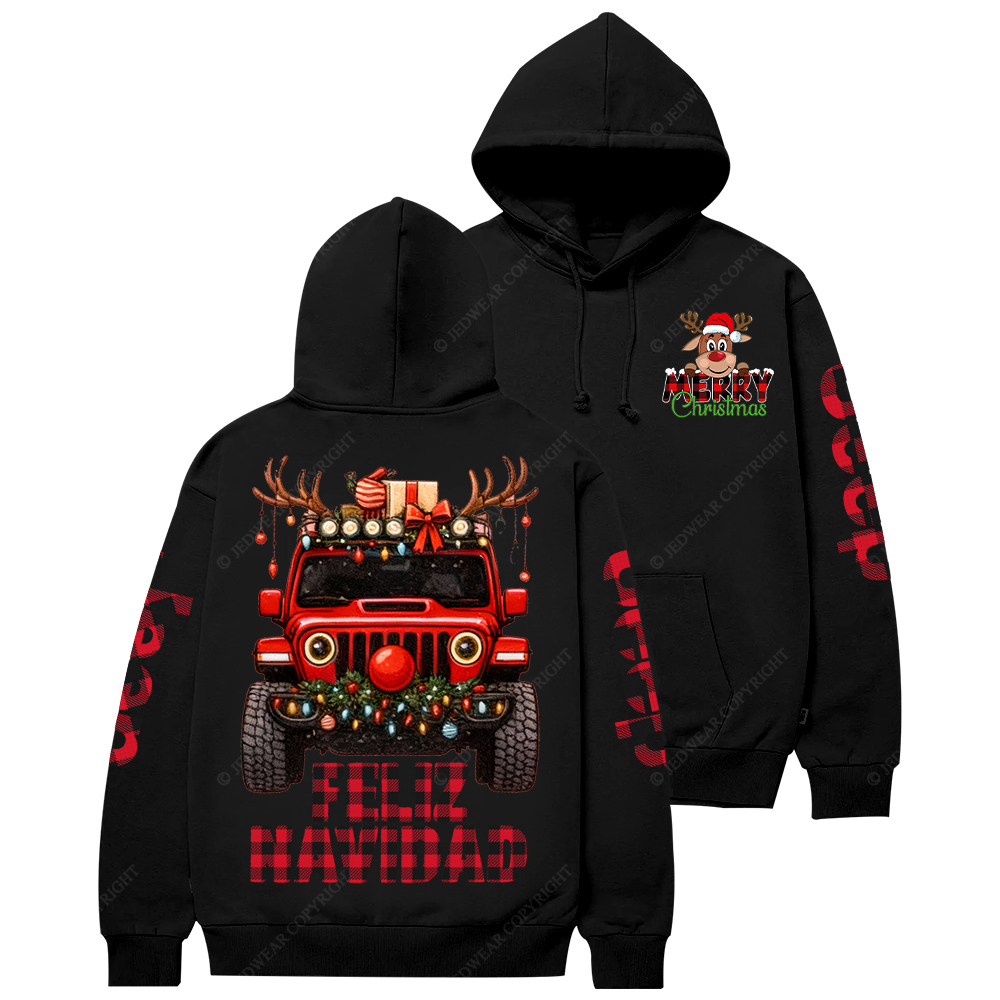 Red Car Christmas  Jp Casual Hoodie