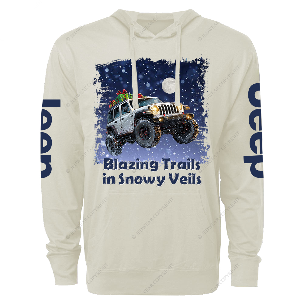 Blazing Trails In Snowy Veils Merry Christmas Jp Oversized Lightweight Hoodie   