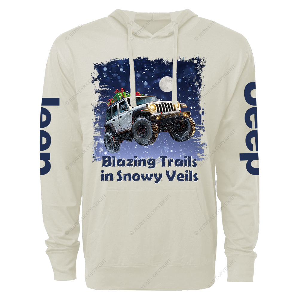 Blazing Trails In Snowy Veils Merry Christmas Jp Oversized Lightweight Hoodie   