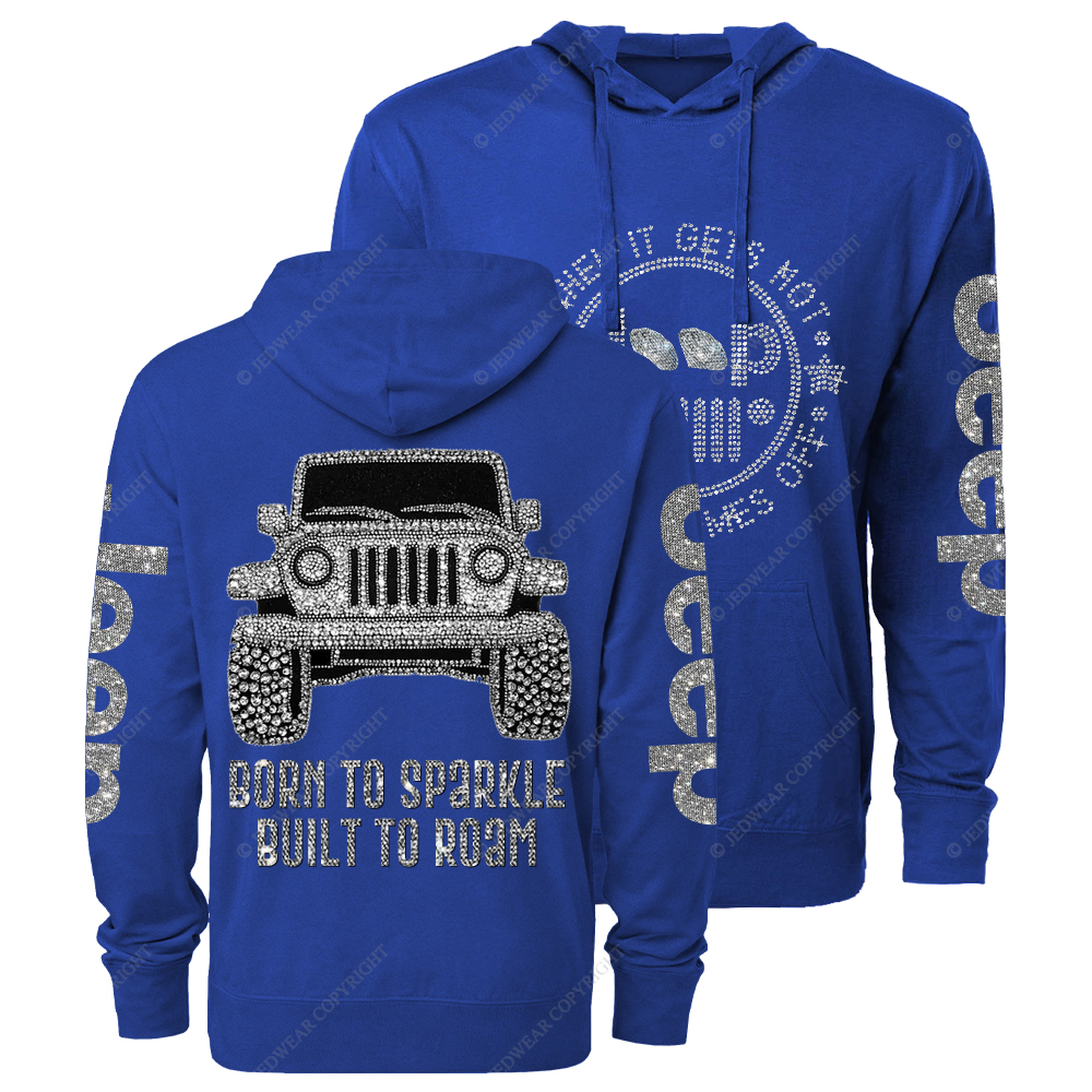Bling Car Born To Sparkle Built To Roam Jp Oversized Lightweight Hoodie   