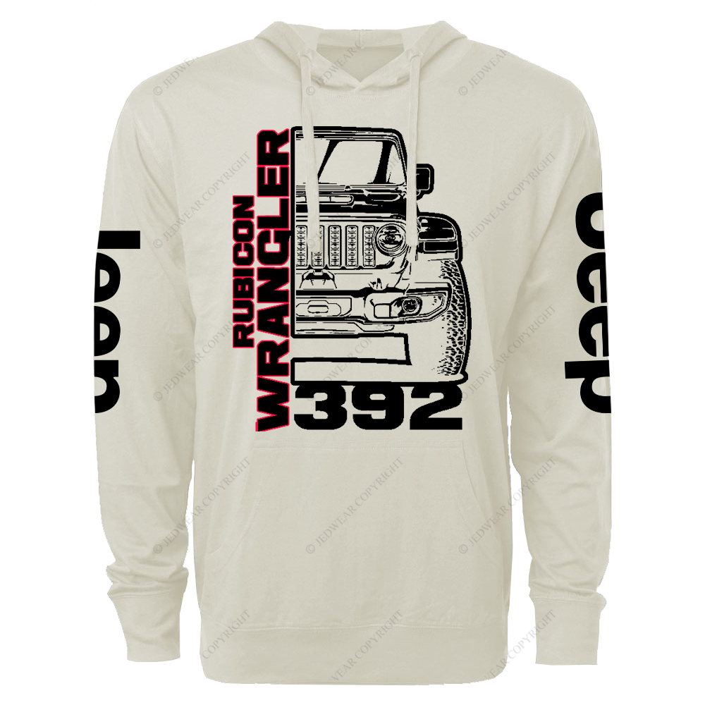 Rubicon Wrangler 392 V8 Trail King Off-Road Muscle Icon Jp Oversized Lightweight Hoodie   