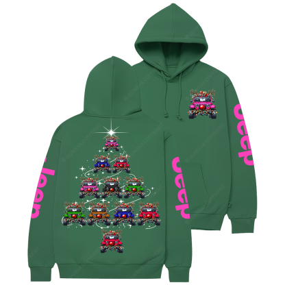 Colorful Lights Merry Christmas Tree Jp Casual Hoodie